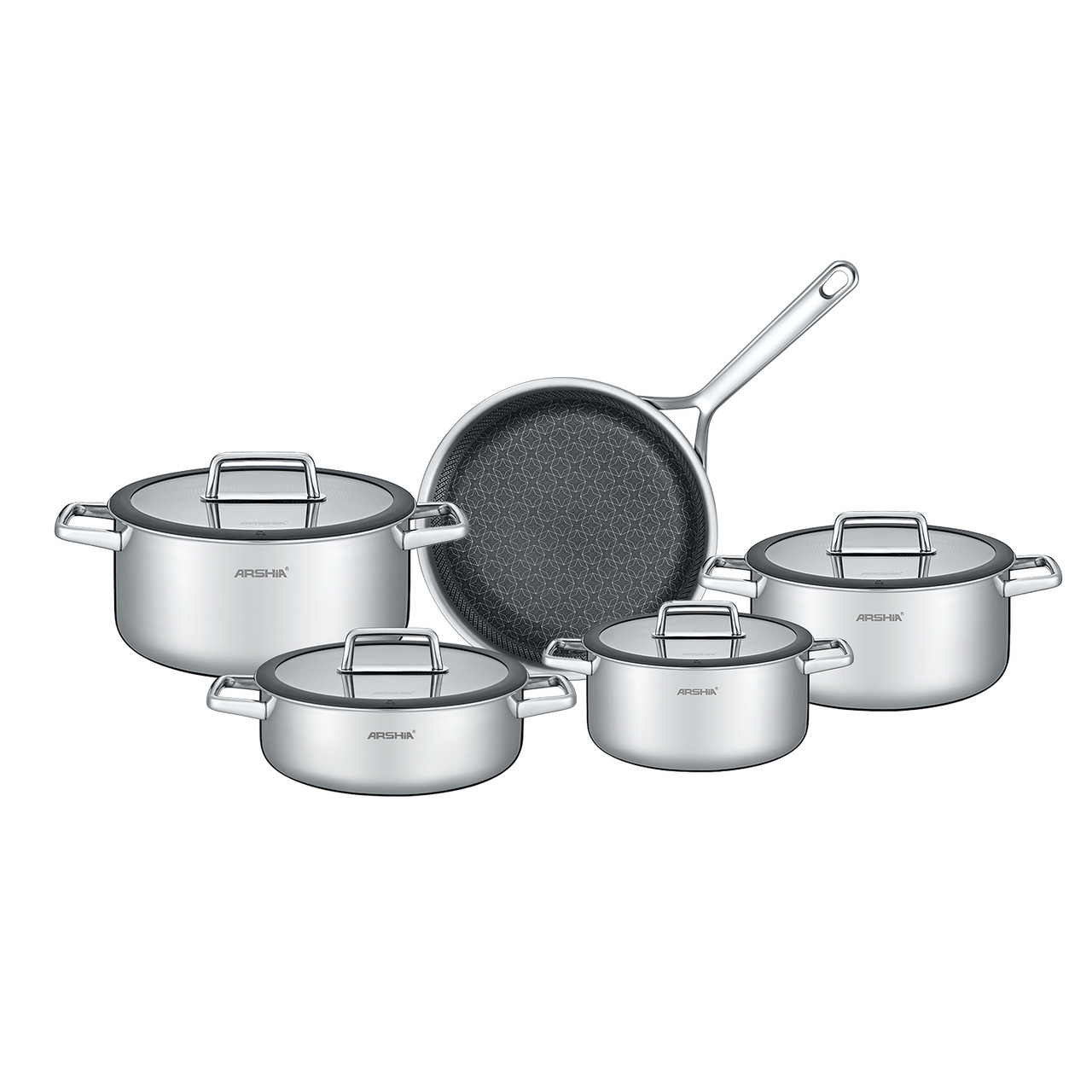 Casseroles en acier inoxydable 05 Pièces